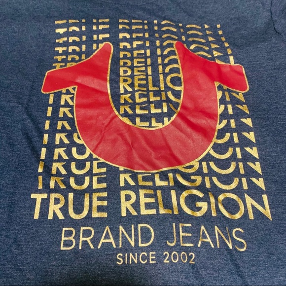 True Religion Men’s Blue T-shirt Size: L Brand New - Picture 3 of 4
